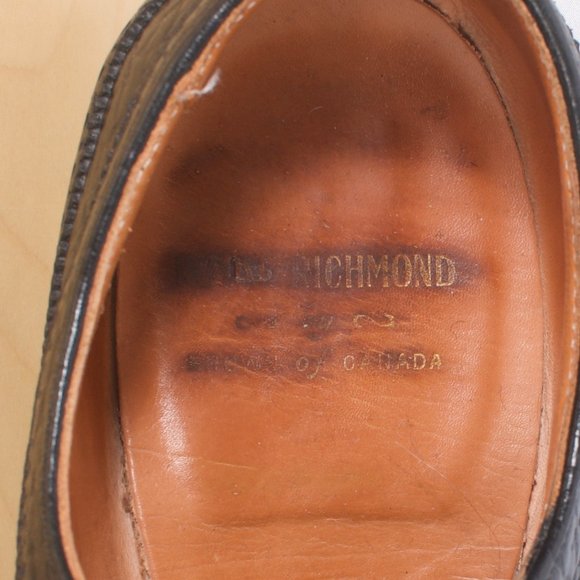 VTG Royal Richmond Wingtip Blucher Men's Shoe 11 EEE Black Bull-Hide 🇨🇦 VGUC - Picture 5 of 8